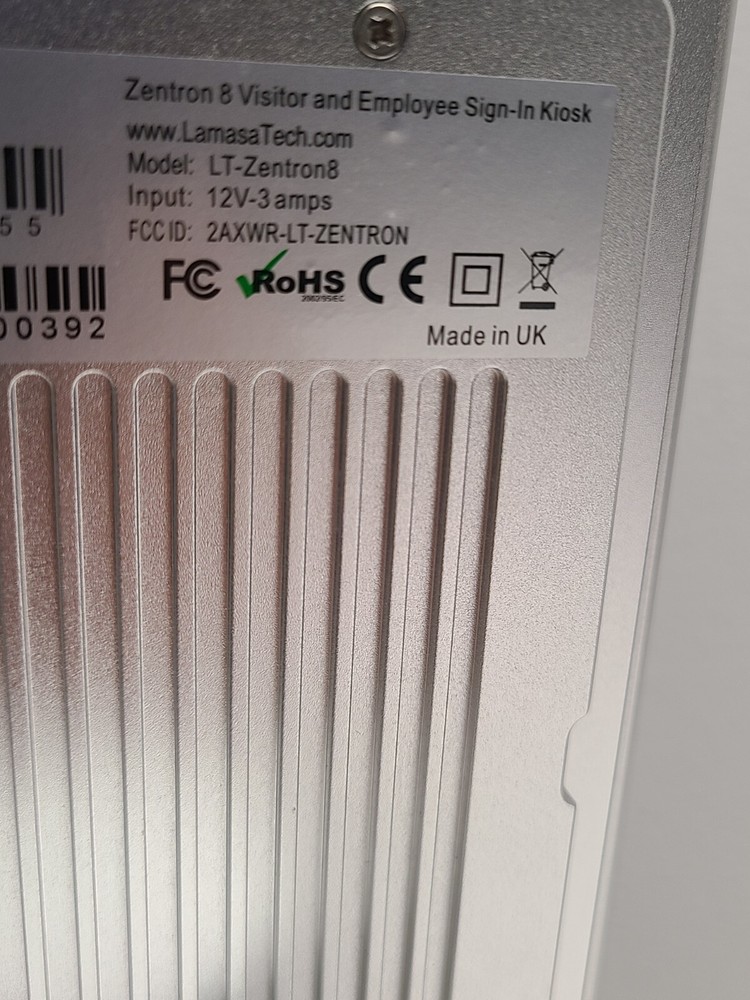 Lamasatech Desktop Temperature Kiosk Zentron 8