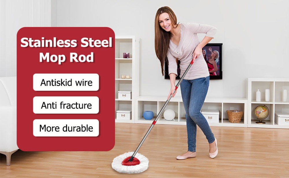 Spinning Mop Pole Handle Replacement 360° Rotating without Microfiber Mop Heads