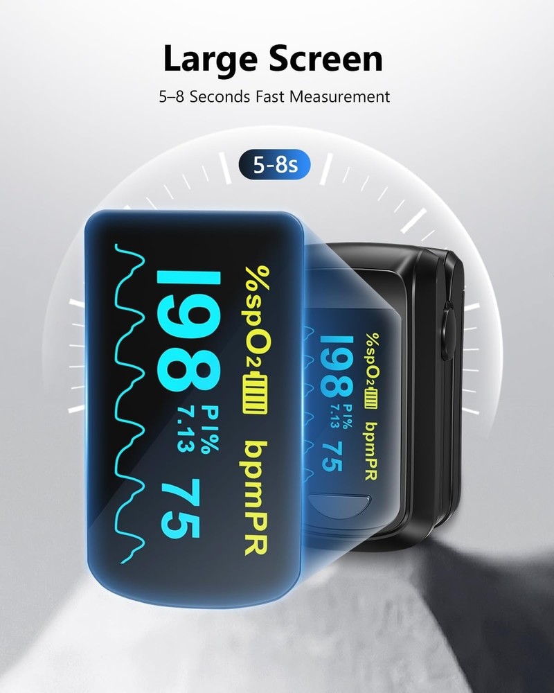Compact Oxygen Meter with One-Button Control & Battery Included for Convenience