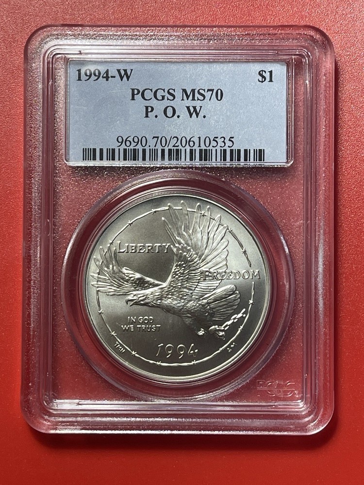 2004 W POW Commemorative Silver Dollar, PCGS graded MS70.