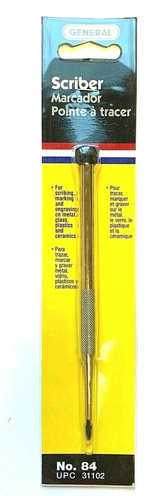 GENERAL TOOLS #84 NEEDLEPOINT SCRIBER W/ 4 EXTRA NEEDLE POINTS IN HANDLE