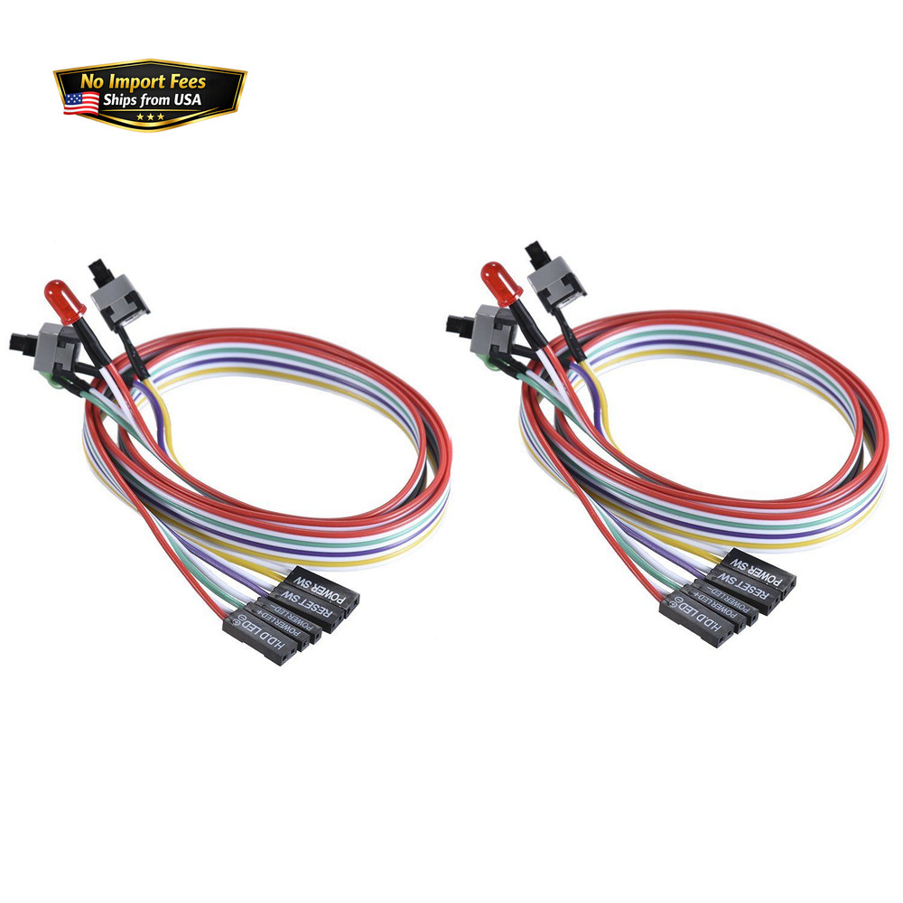Warmstor 2 Pack 2-Pin PC Power Switch Cable 27-inch Desktop On 27inch, 2-PACK