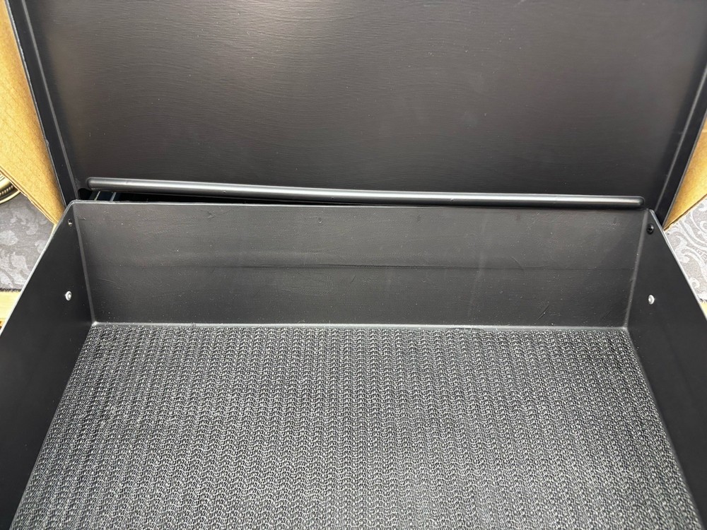 Merchandise Under Counter Drawer And Mounting Metal Bracket Guide Black Lined