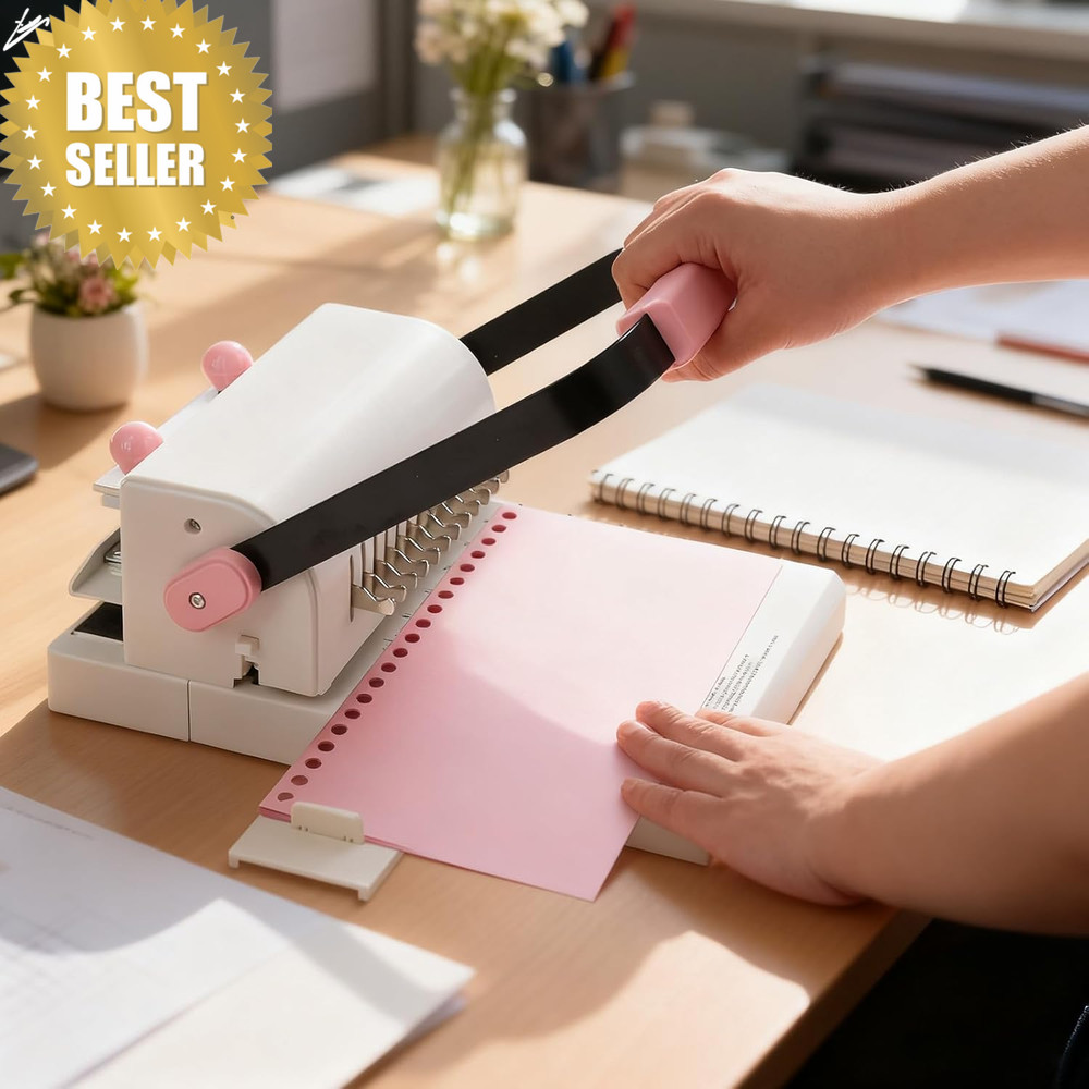 Binding Machine Spiral Coil Wire Book Binder Slide Ruler Office Notebook Punch