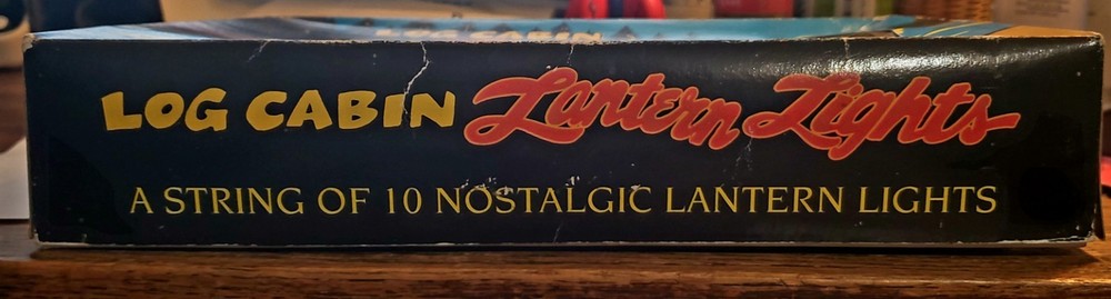 Vintage Nostalgic Log Cabin Christmas Red Lantern Tested 10 Light String