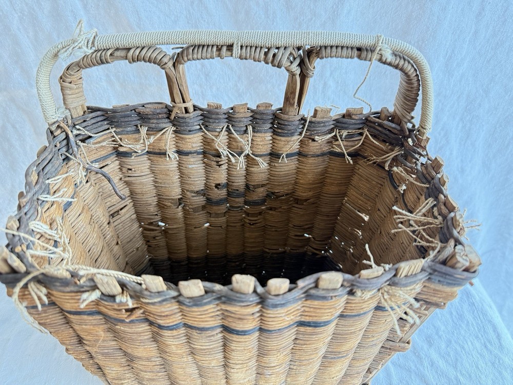 Early 1900's woven bicycle basket