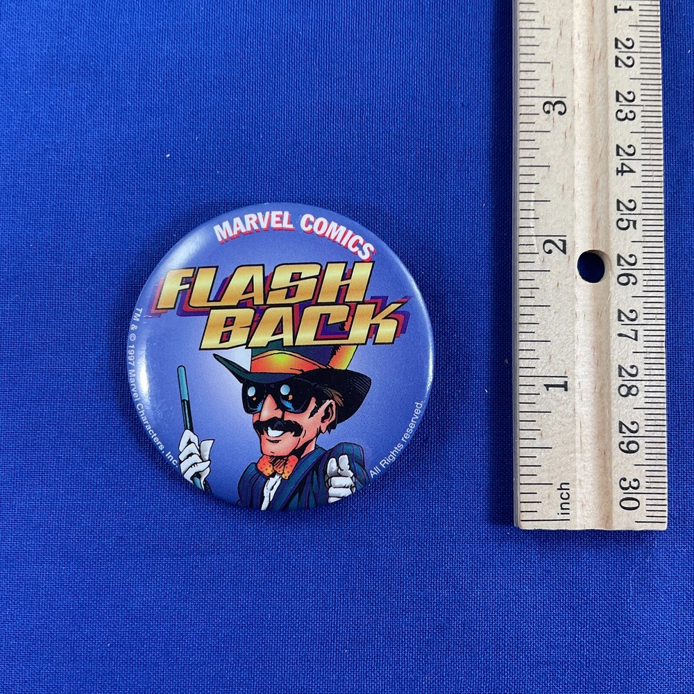 Marvel Comics STAN LEE Flash Back 1997 Promotional Pin Back Button