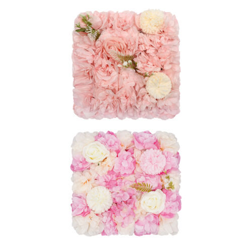 3D Flower Wall Panel-12pcs Artificial Flower Wall Background Silk Rose Wedding
