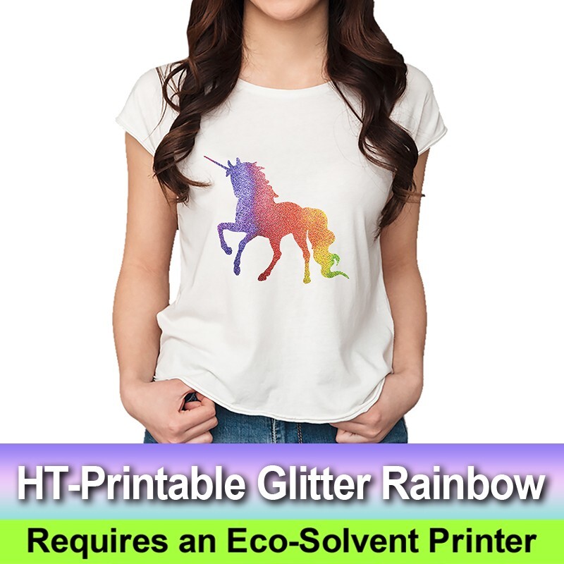 HT-Printable Glitter Rainbow 13.33" (HTV) For Fabrics