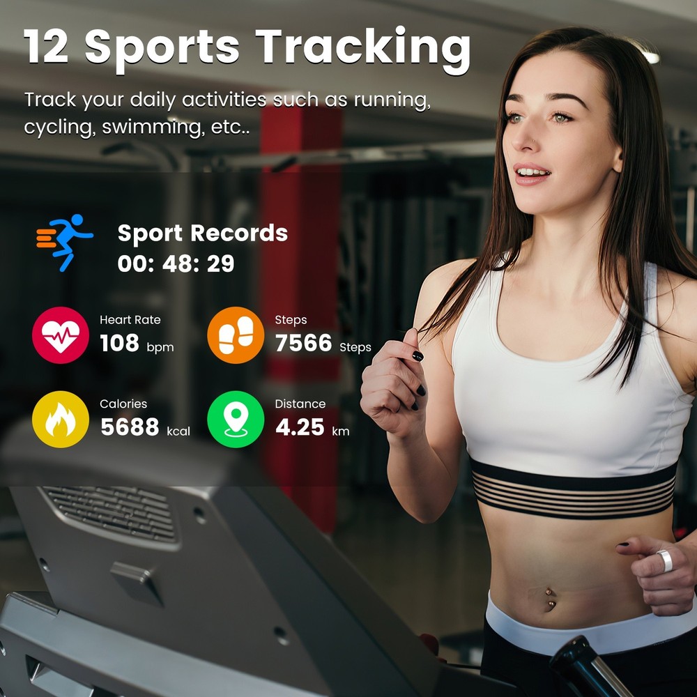 Smart Ring Fitness and Sleep Tracker w/ Charging Case for iOS & Android