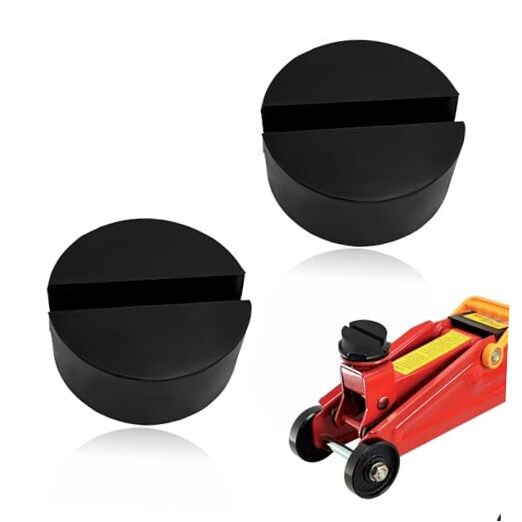 2 PCS Rubber Jack Pads, Slotted Floor Jack Stand Pad Adapter Buffering Pad,