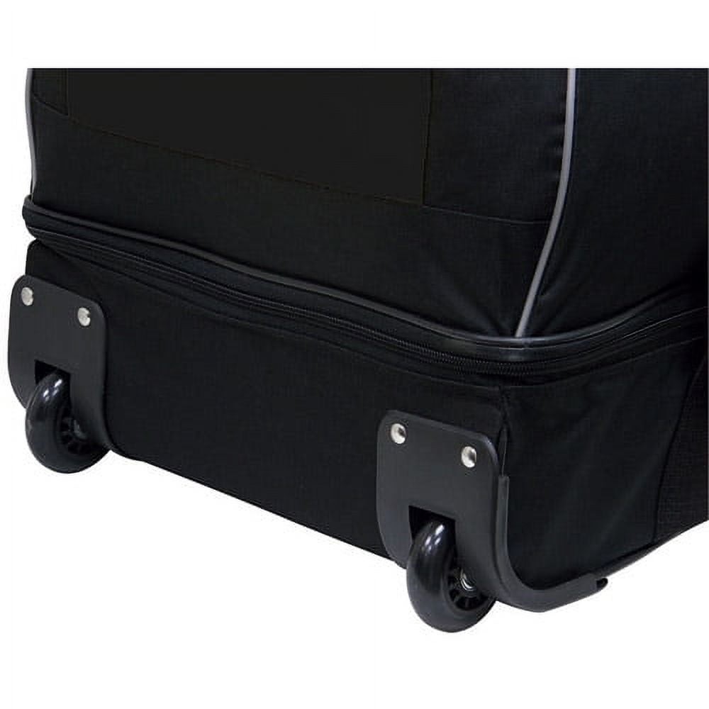 Large 36" Drop-Bottom Rolling Duffel with Telescopic Handle - Black