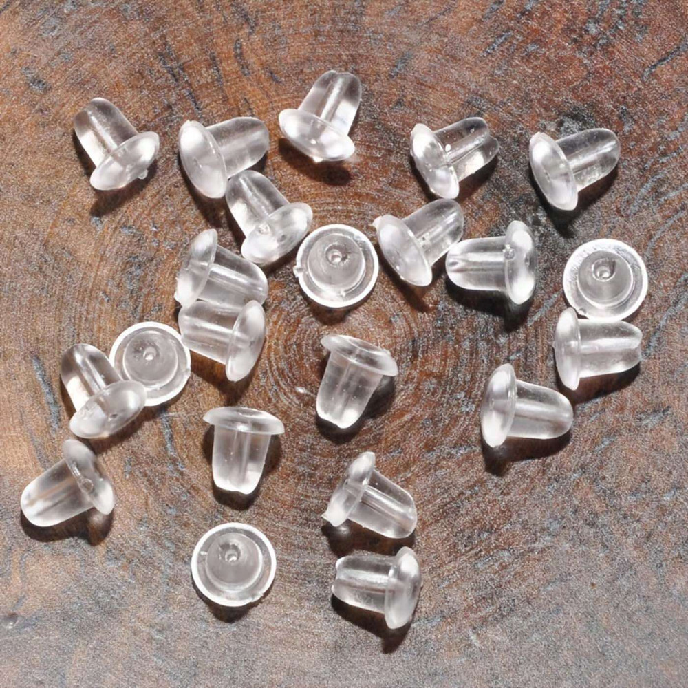 50PCS Earring Soft Backs Stoppers Replacement for Studs Or Secure Hook Earring