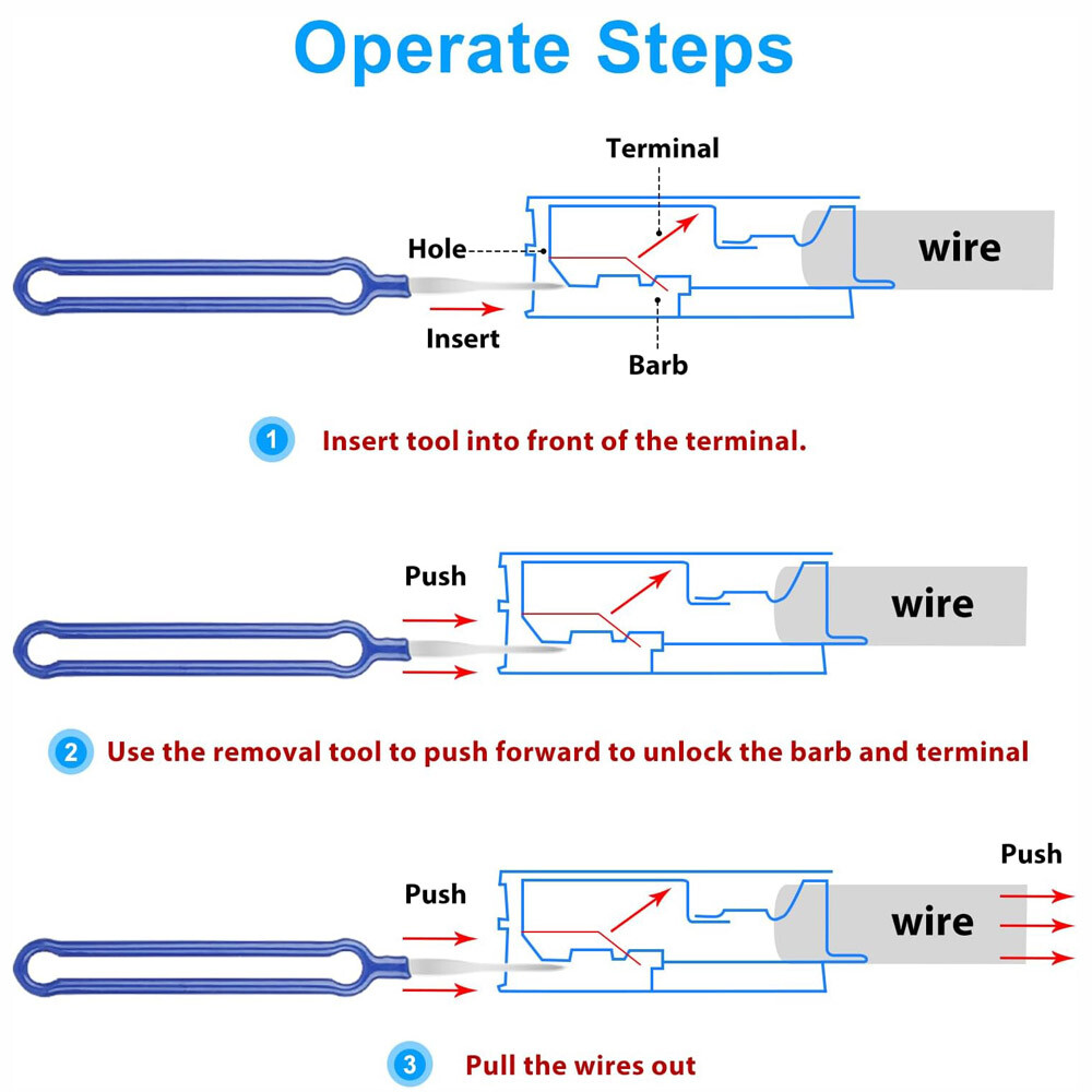 41x Pin Extractor Tools Terminal Ejector Connector Removal Kit w/ Protective Bag