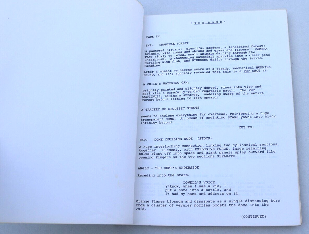 RARE 1987 THE DOME BY JOHN VINCENT CURTIS ORIGINAL MOVIE SCRIPT FIRST DRAFT