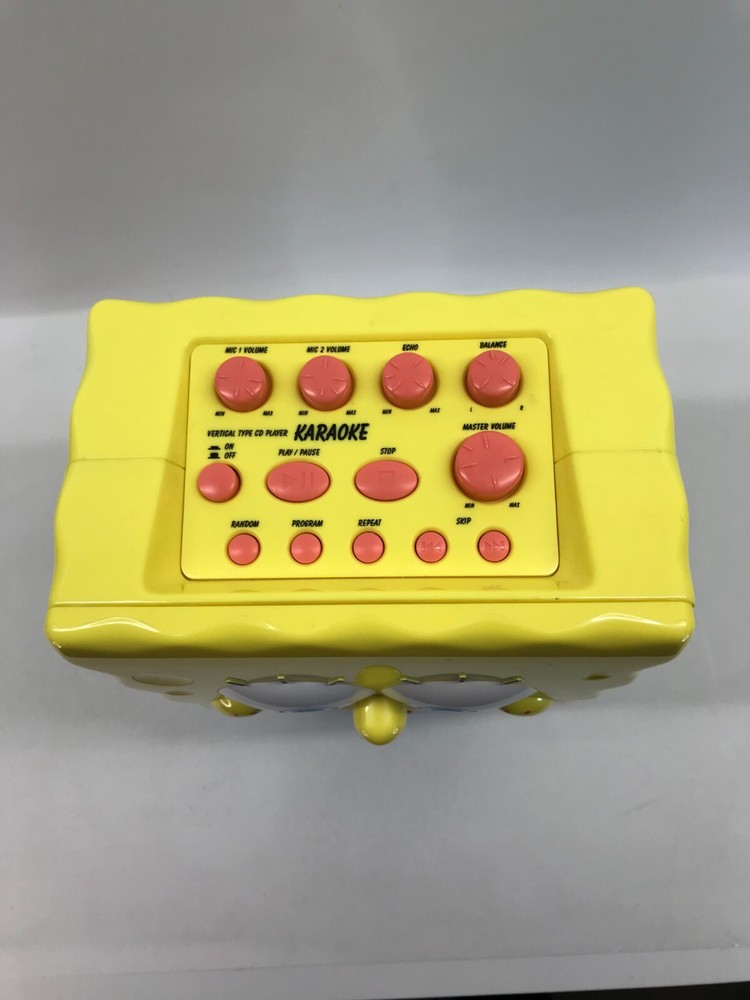 spongebob karaoke cd player 2003 rare - missing microphone - tested