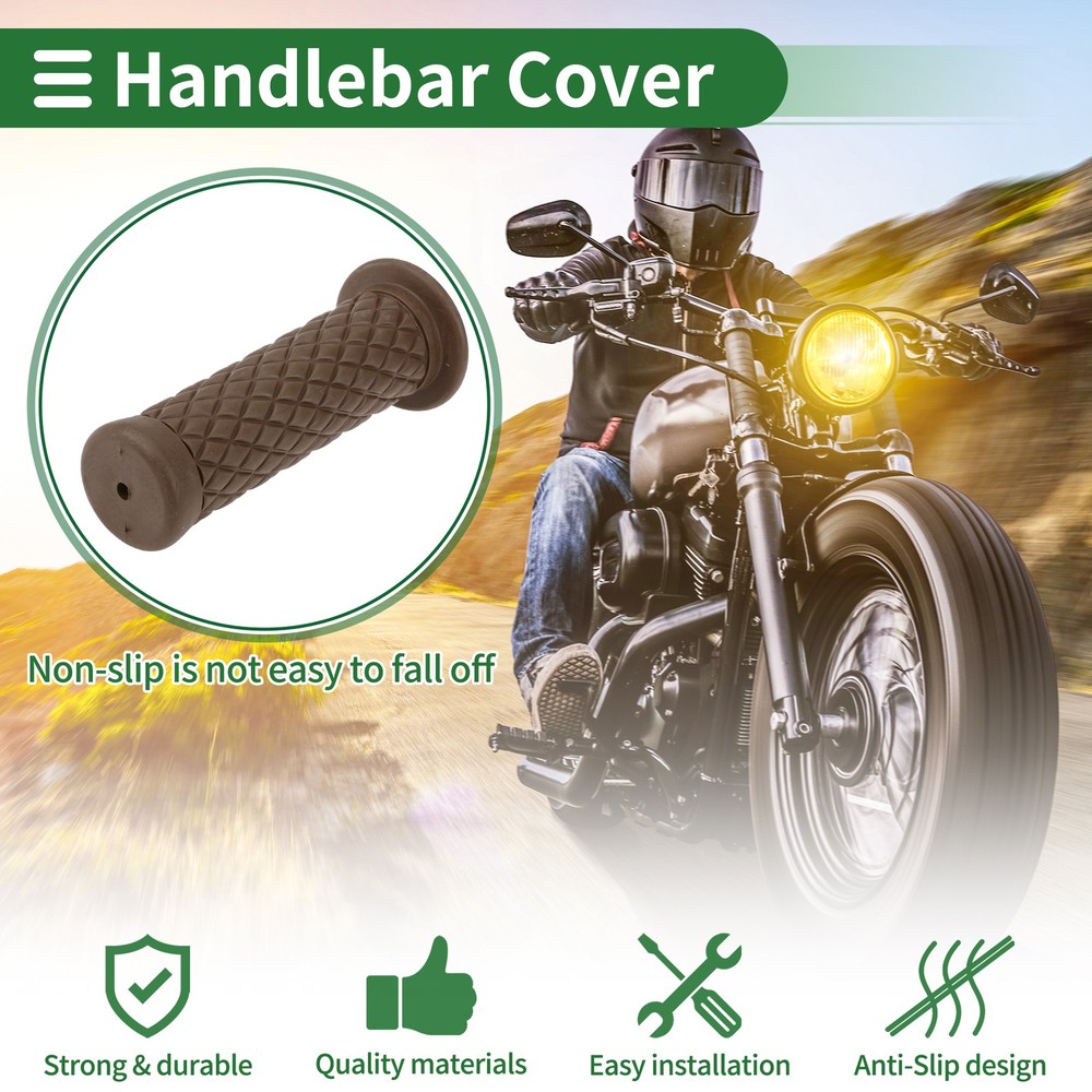 1" 25mm Motorcycle Knobs Handlebar Cover TPU Knobs Dark Brown