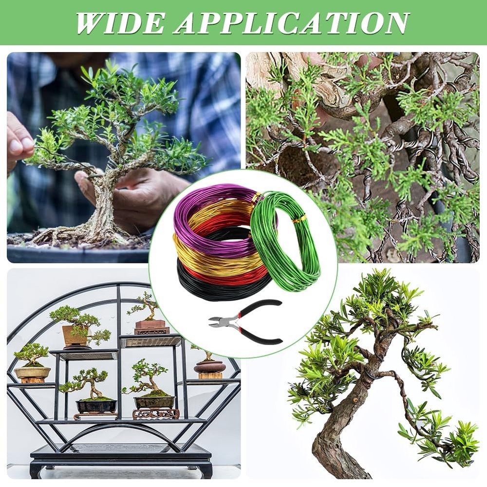 Tree Training Wire Kit - 5 Rolls (164ft),Bonsai Training Wires with Wire-Cutter,