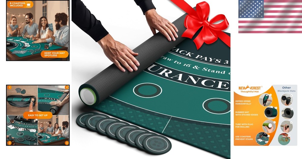 Professional Blackjack Table Layout - 70" x 35"