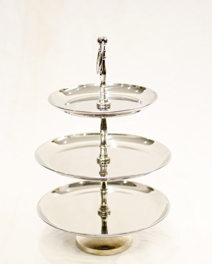 Silver Plate Cake Stand 3 Tiered Afternoon Tea