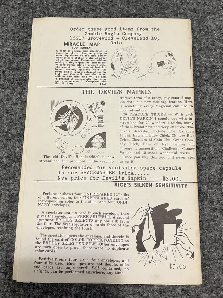 Zombie May 1962 Magic Booklet