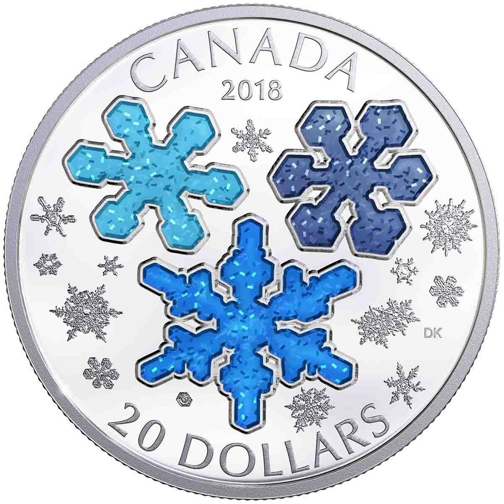 2018 Canada $20 Ice Crystals - Pure Silver Coin