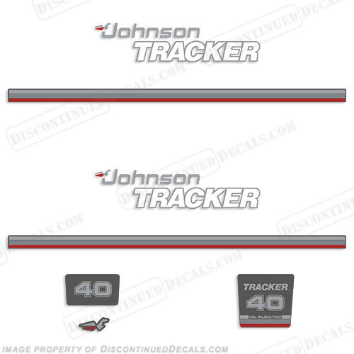 Fits Johnson Tracker 40hp Decal Kit - Red