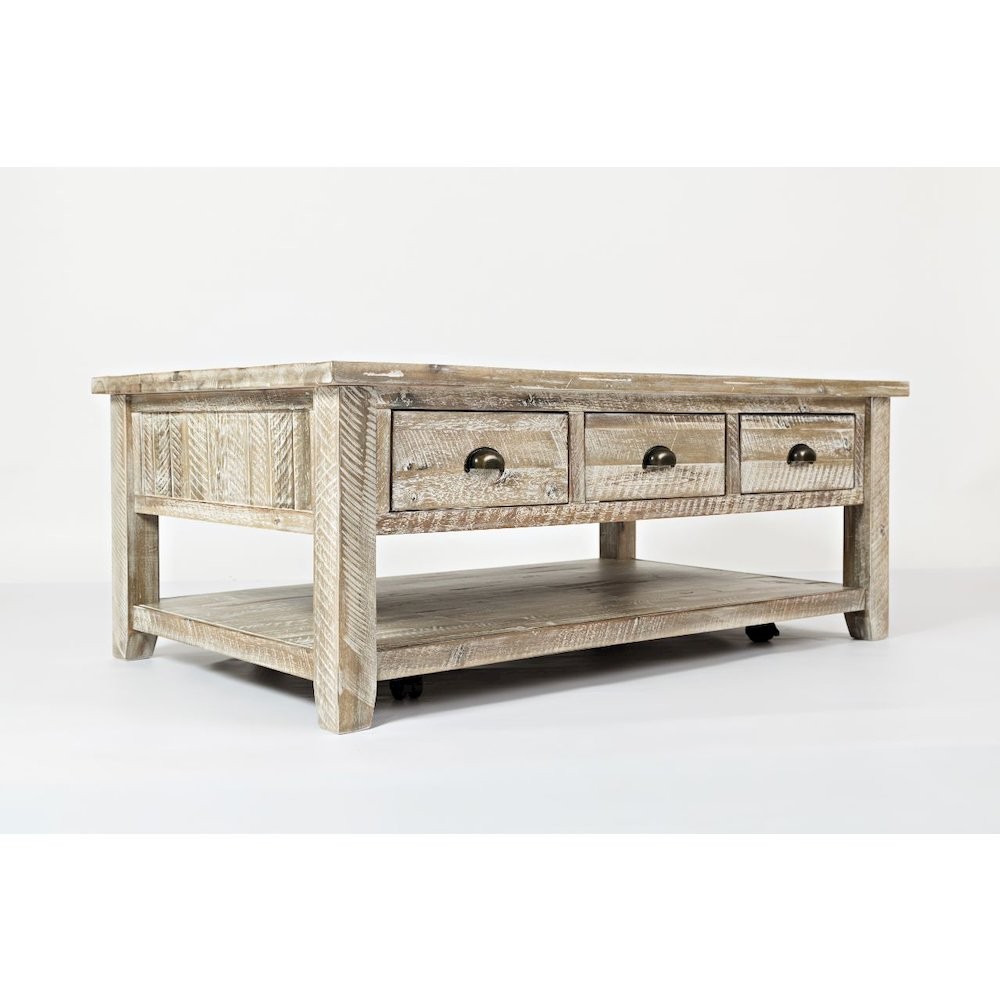 Artisan's Craft Rustic Farmhouse Distressed Solid Wood Coffee Table