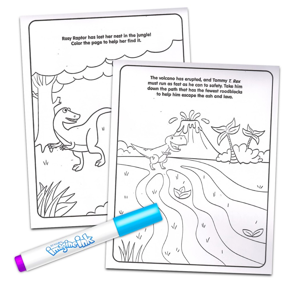 Dinosaur Imagine Ink Activity Pad - Bundle Coloring Book, Multicolor