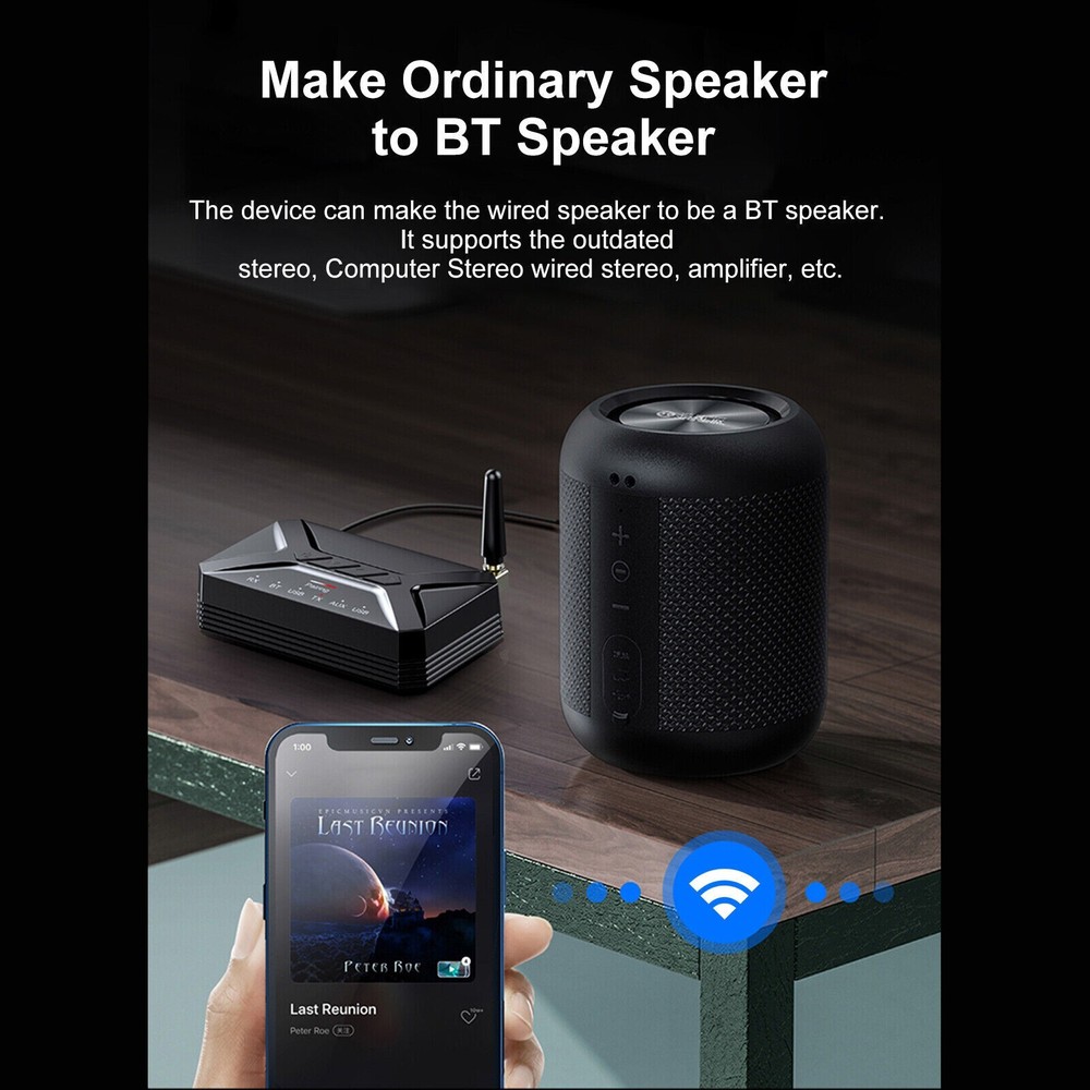 Portable Wireless Bluetooth Transceiver Long Range Bluetooth 5.0 Audio Adapter