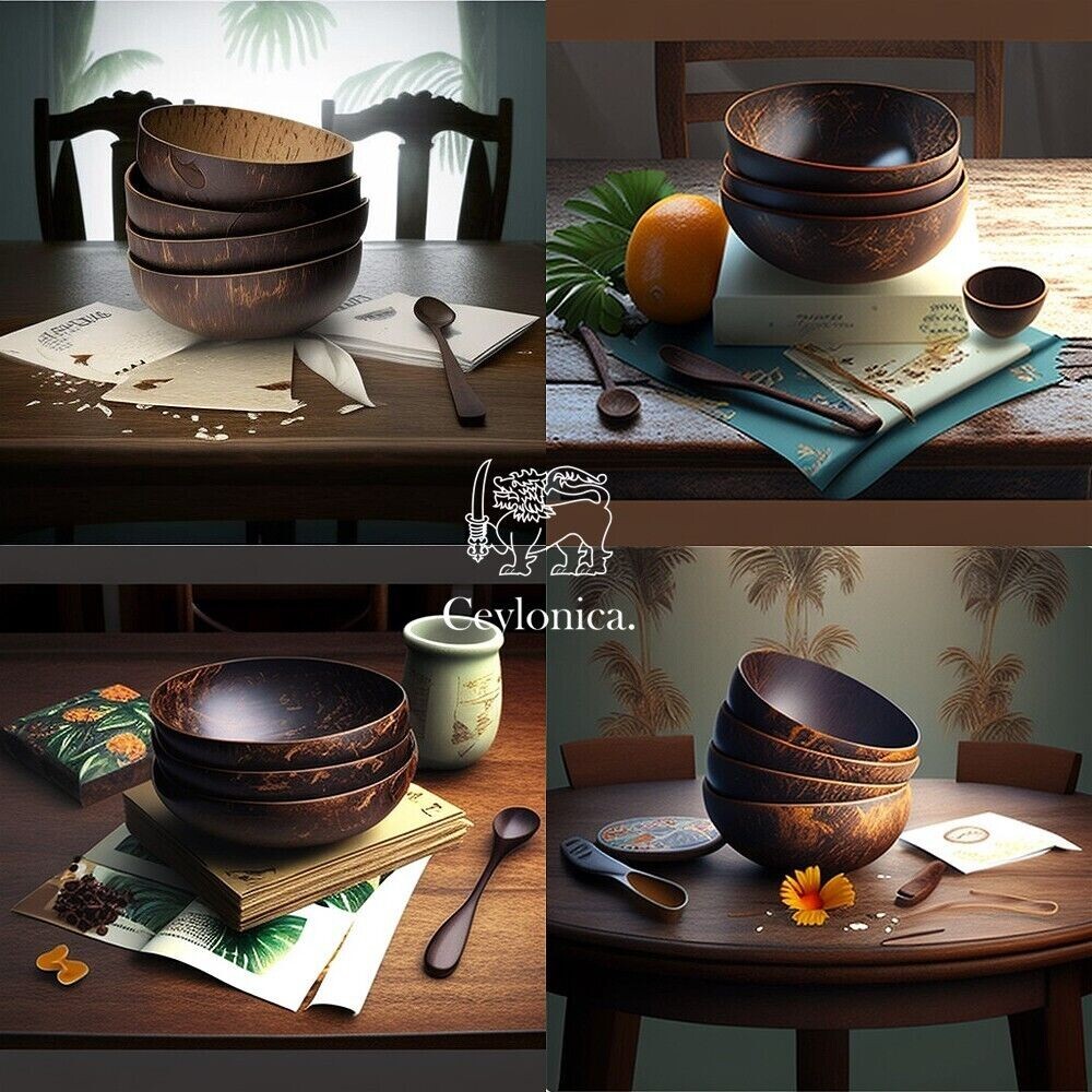3Pcs Ceylon Natural Creative Coconut Shel