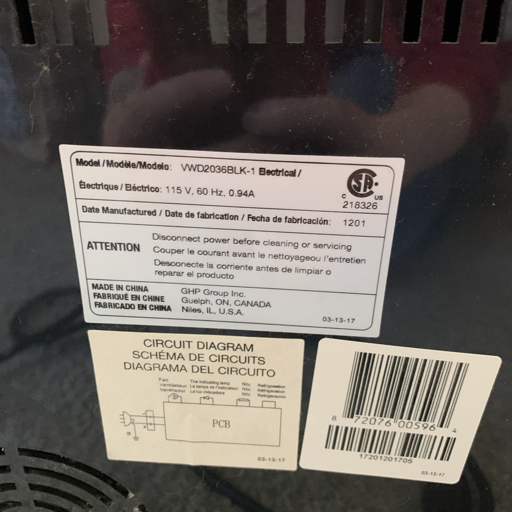 Vitapur Model VWD2036BLK-1 Black Kitchen Countertop Water Dispenser