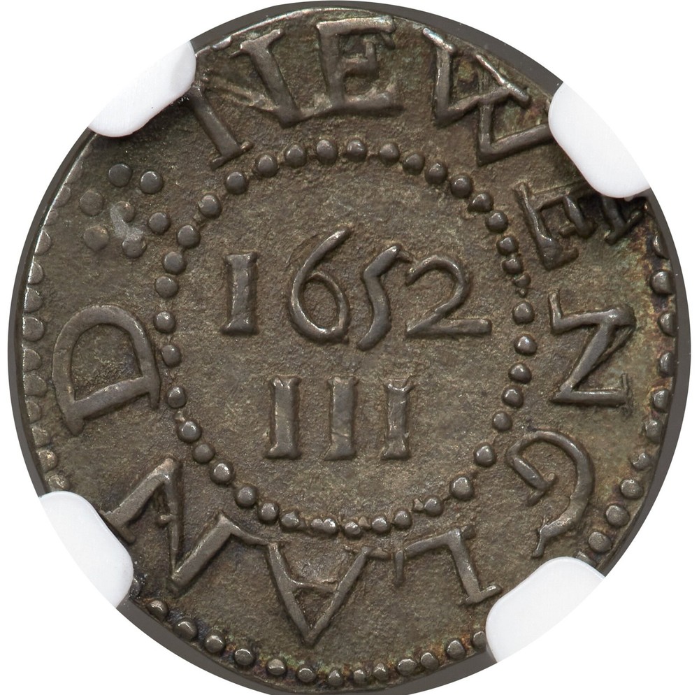1652 PINE TREE 3PENCE NGC MS 64