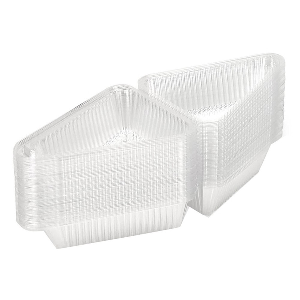 50Pcs Cake  Containers with Hinged Lid,Disposable Pie  Boxes6621