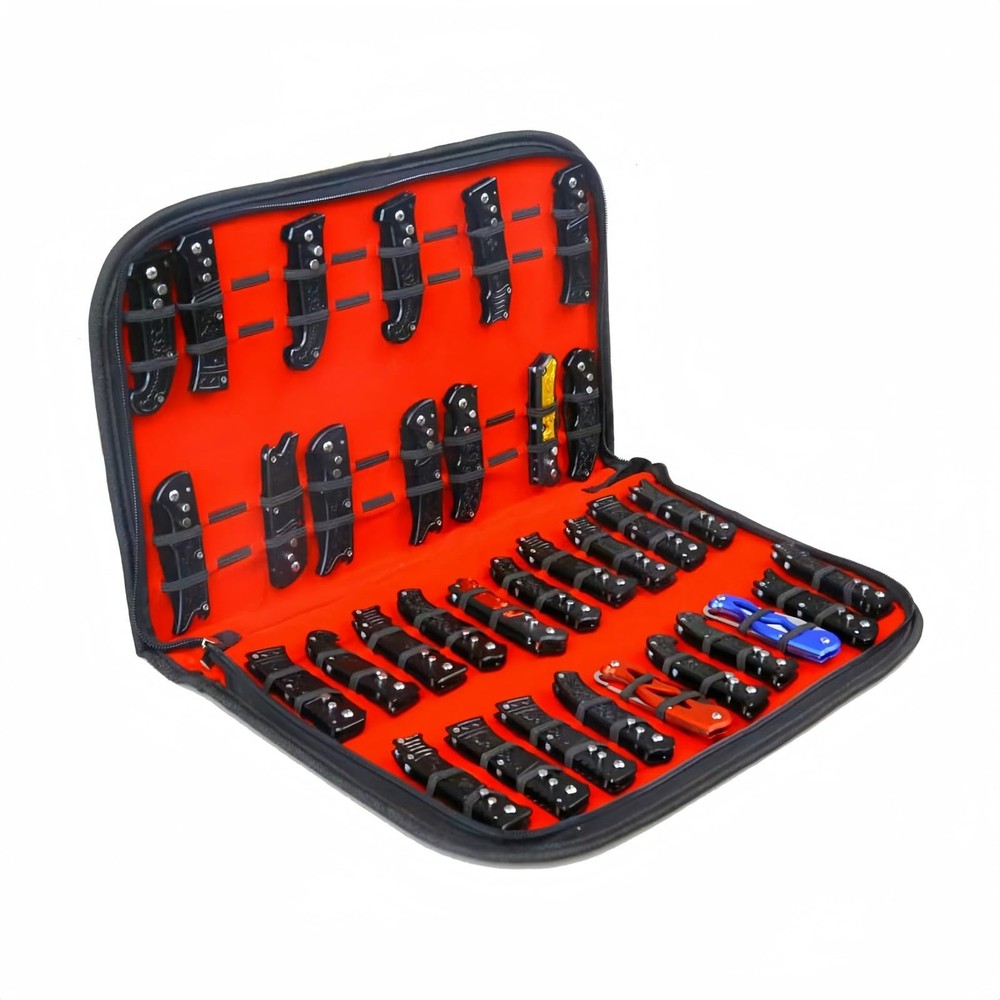 Knife Display Case Storage Case for 40+ Pocket Knives Folding Holder Organizer
