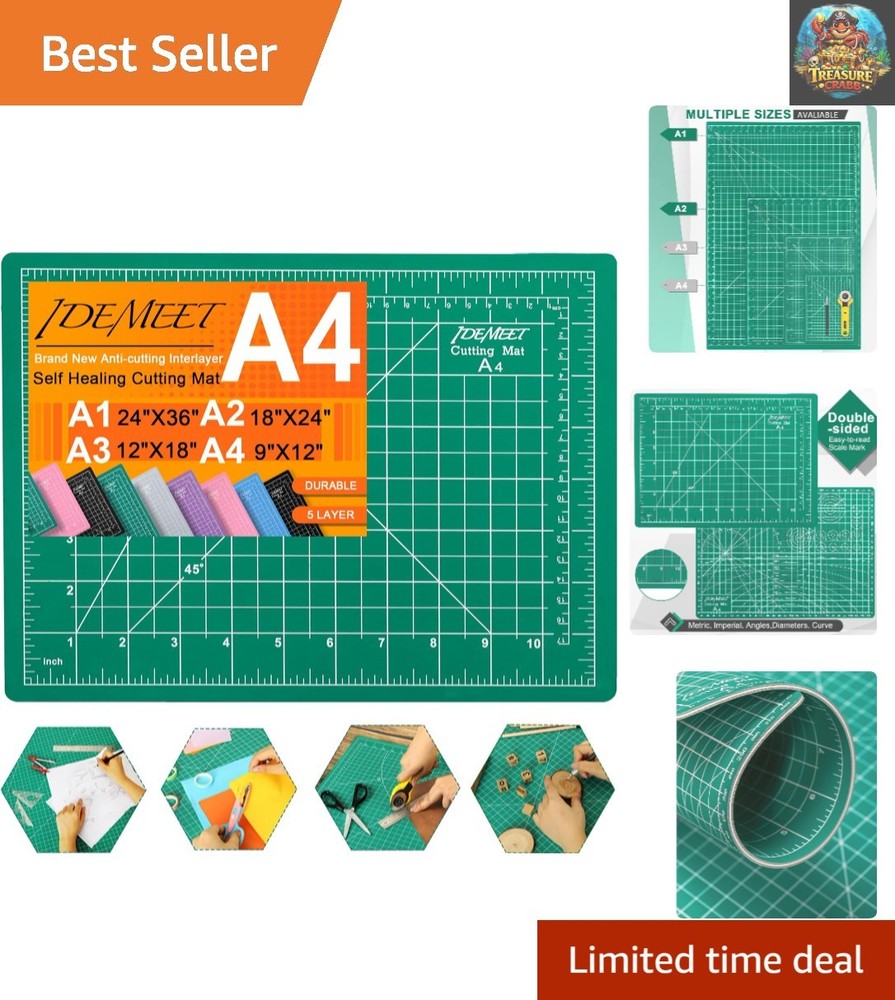 Lightweight Green 9"x12" Cutting Mat with  Buffer for Seamless Cutting
