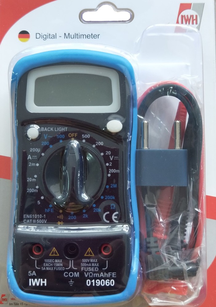 Digital Multimeter Voltmeter AC/DC IWH Meter Current Meter Continuity Tester