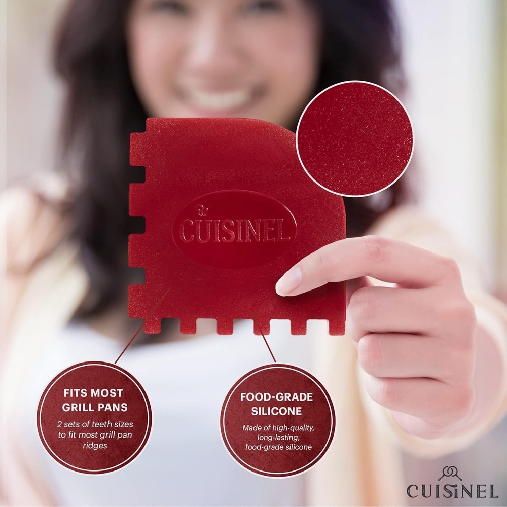 Compact Cast Iron Cleaning Brush & Ergonomic Pan Scraper - Kitchen Essential