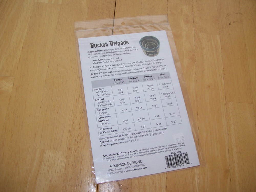 Atkinson Designs Bucket Brigade Storage Container Covers Decoration Patterns