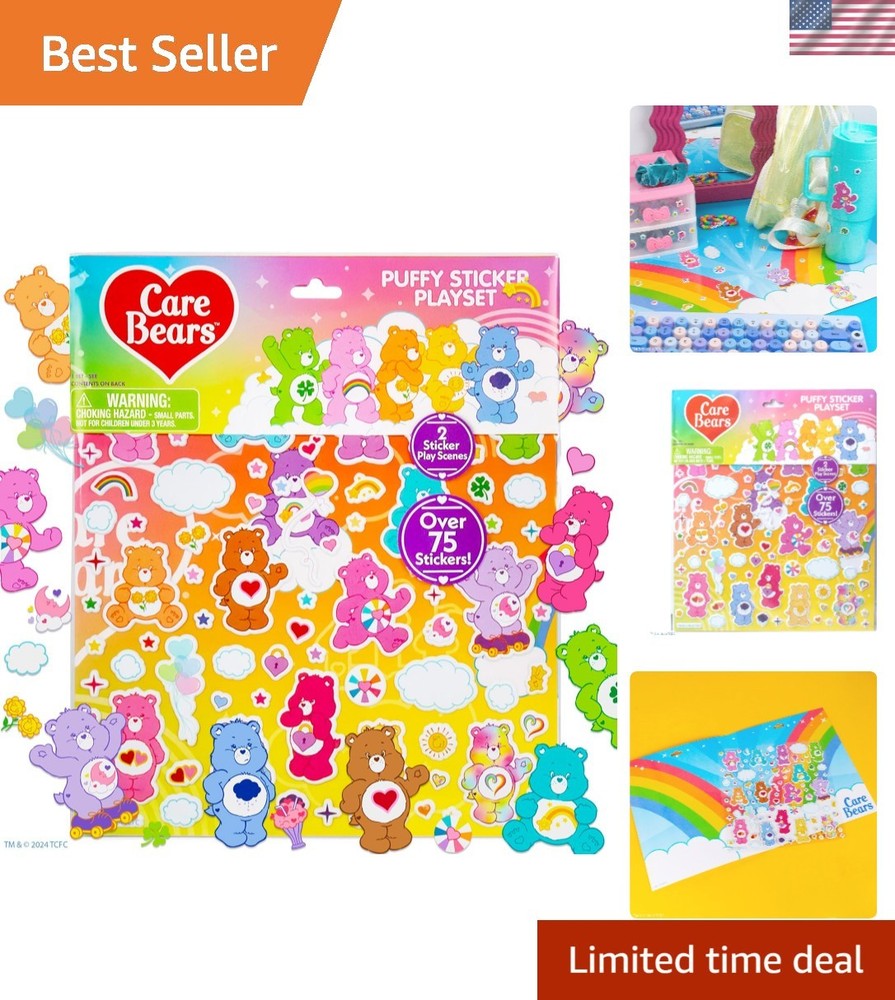 Creative Fun with Care Bears: 75+ Reusable Stickers & Double-Sided Playset