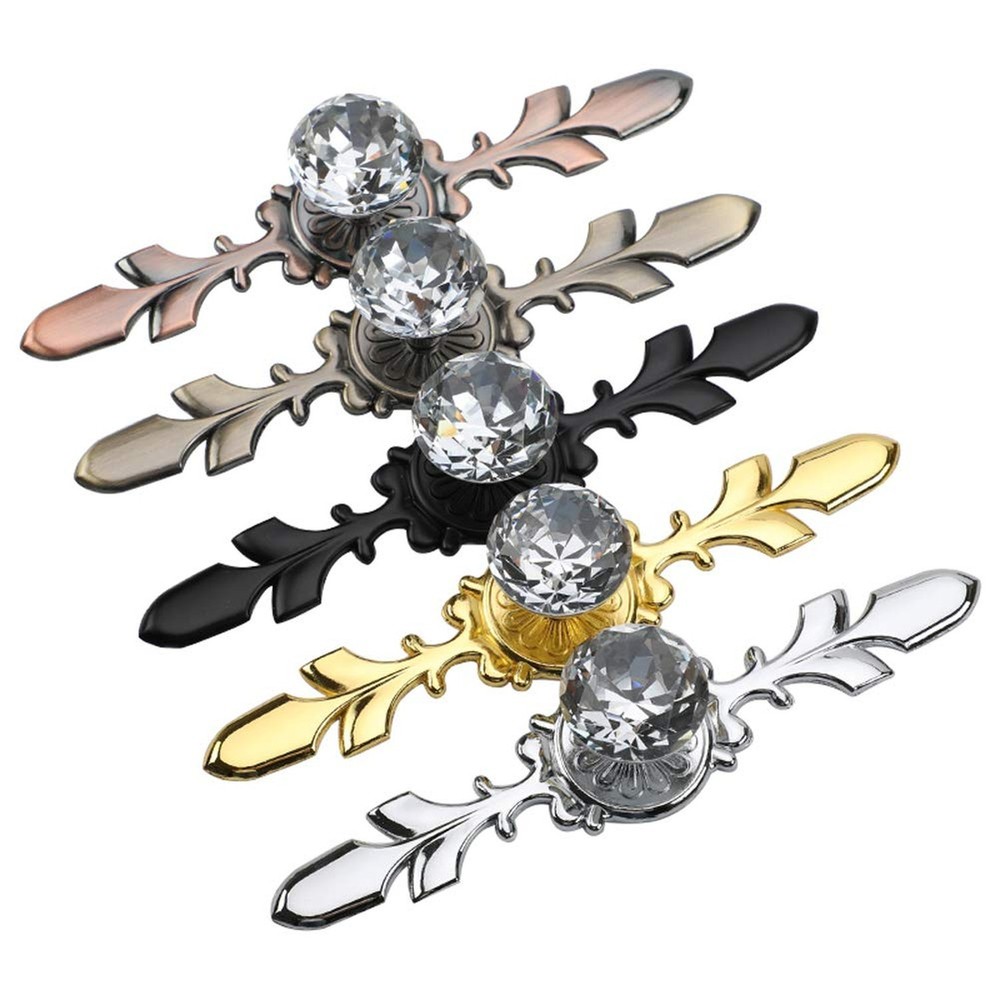 Drawer Dresser Knobs Pull Handles - Crystal Glass Diamond Decorative Knobs wi...