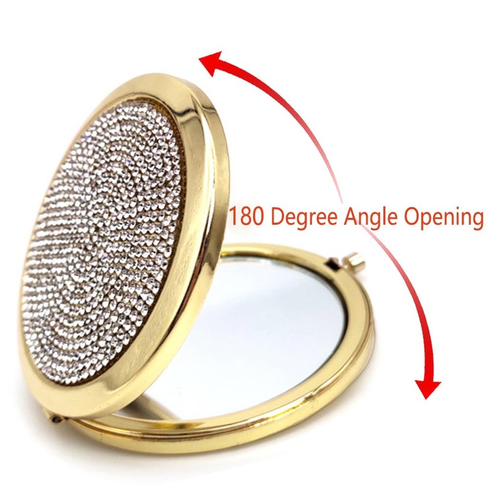 2pcs Magnifying Compact Mirrors Pocket Makeup Mirror 1X 2X Folding Cosmetic M...