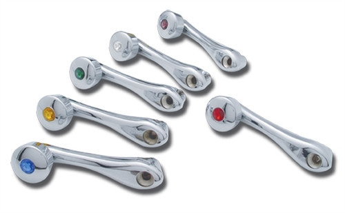 Chrome Crystal Diamond Window Cranks with Square Adapter in Clear