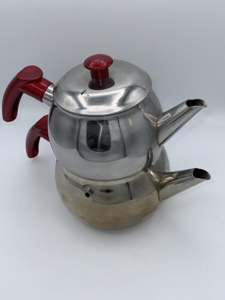 Cappy Tea For One Silver Red Made In Turkey