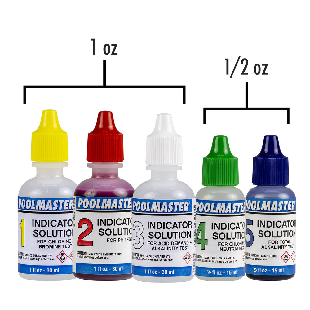 23227 Replacement Indicator Solutions #1 - #5 For Spa or Swimming Pool Water Tes