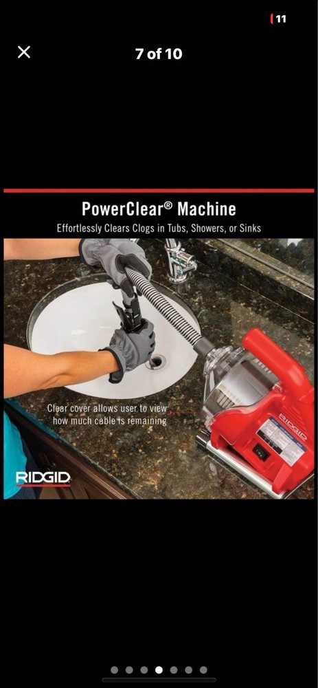 RIDGID PowerClear Drain Cleaning Machine - Red/Black