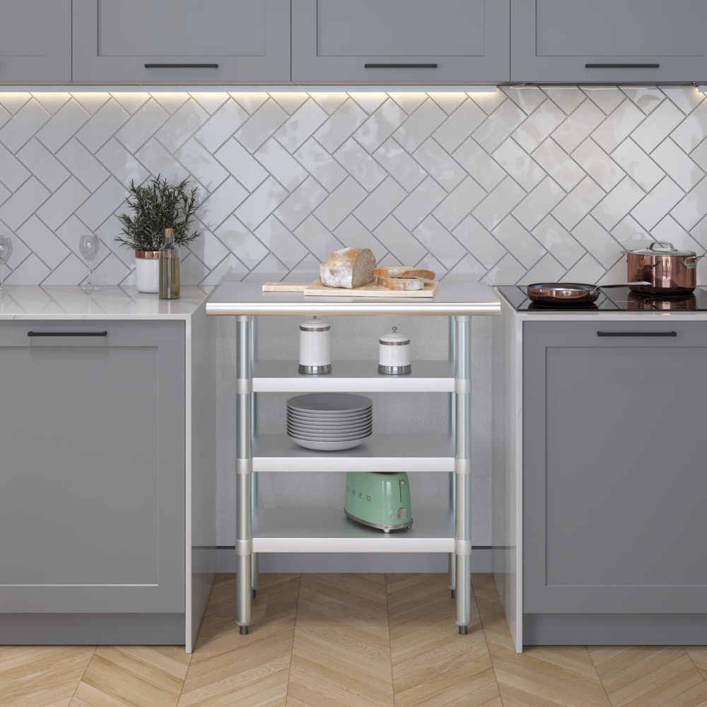 18 in. x 30 in. Stainless Steel Table With Three Undershelves