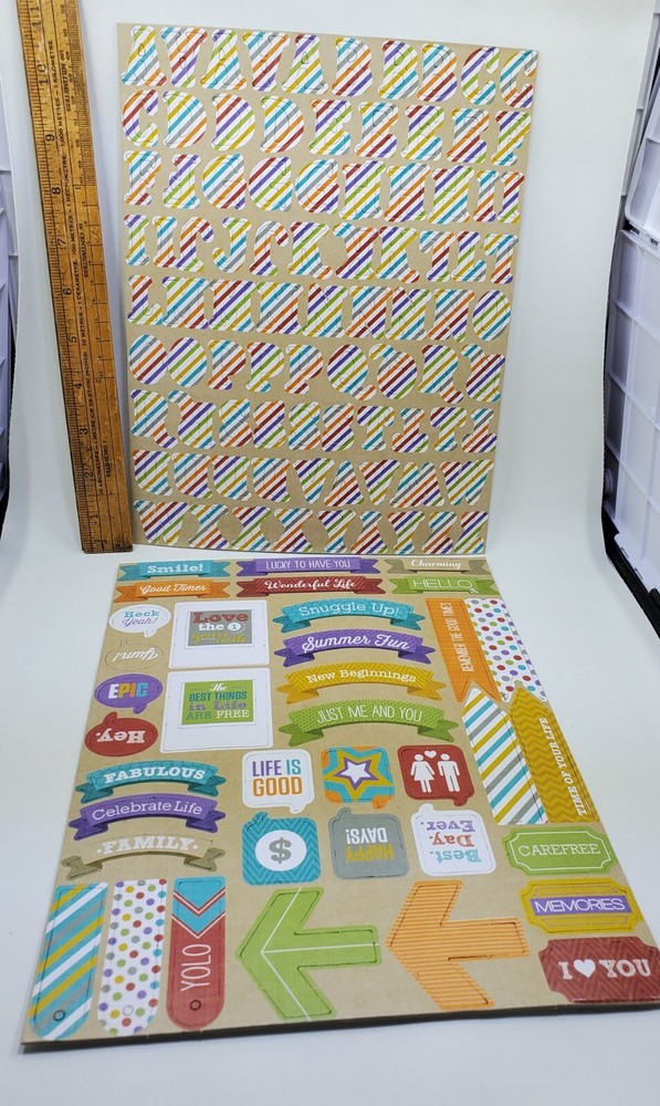 The Good Life Chipboard Bundle 1500 Pcs Alphabets, Tags, Shapes, Phrases
