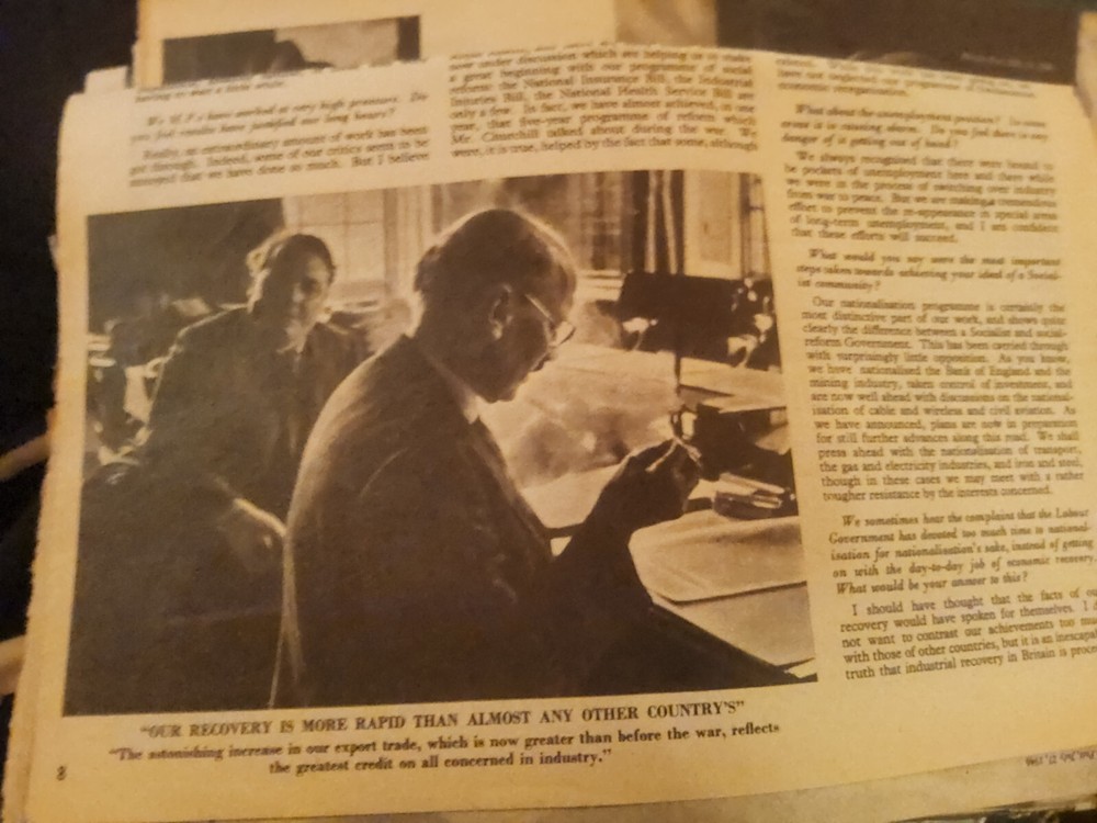Sk95 Ephemera 1946 Article Clement Attlee