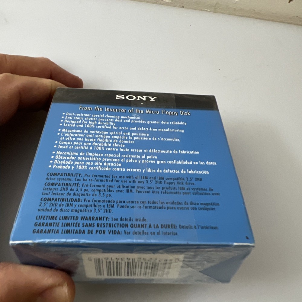 SONY Micro 3.5" Floppy Disc Double Sided IBM Formatted MFD-2HD 10 Pack NEW